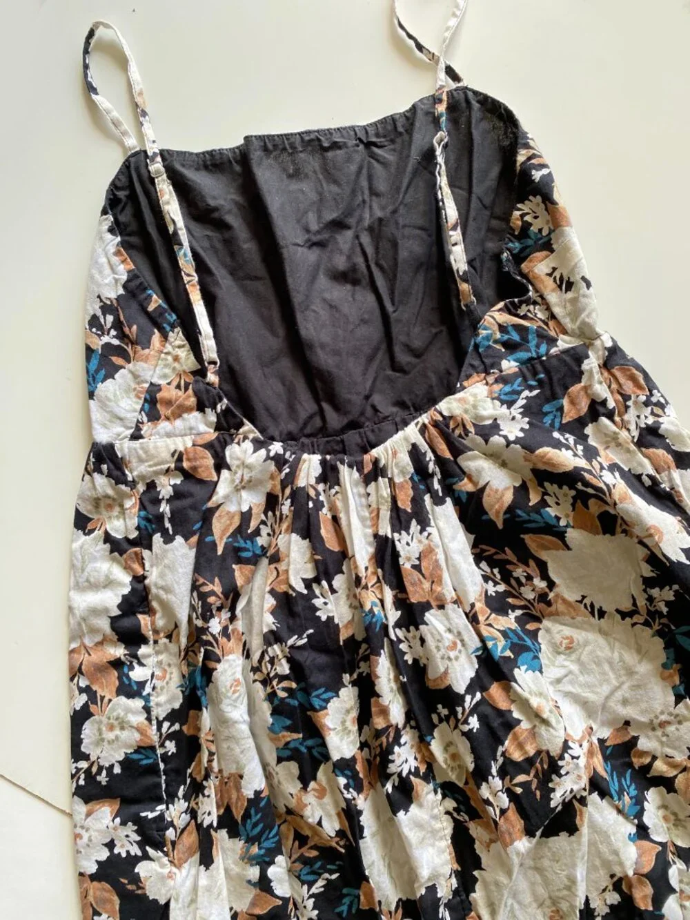 Abercrombie & Fitch Black Floral Tiered Smocked Maxi Dress Size M